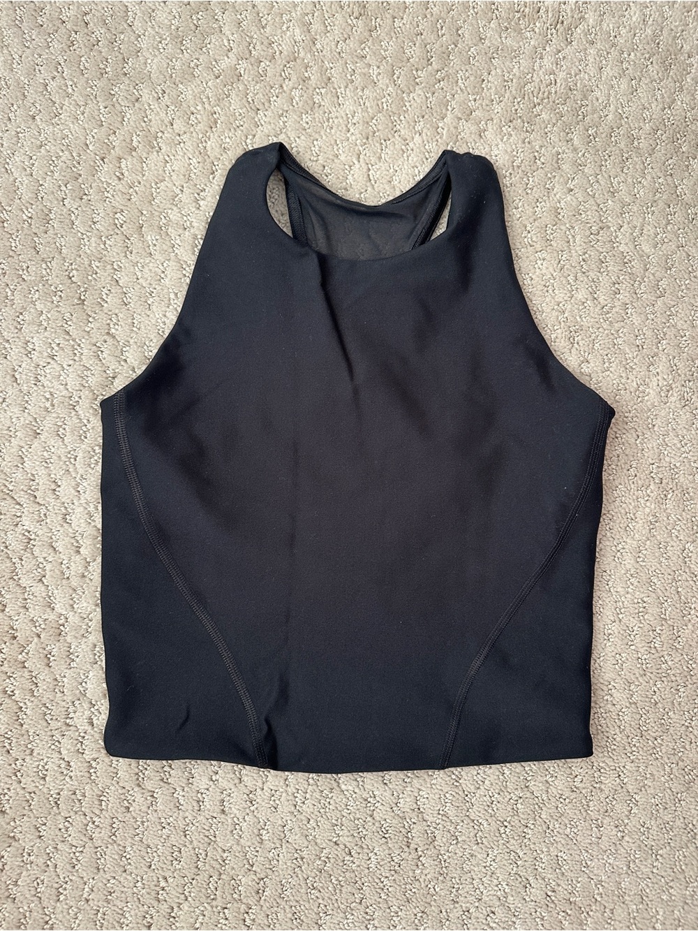 YPB SculpLUX Abercrombie Black Racerback Mesh Back Workout Tank Top
